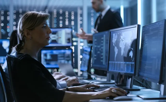 Security operations center monitoring global threats